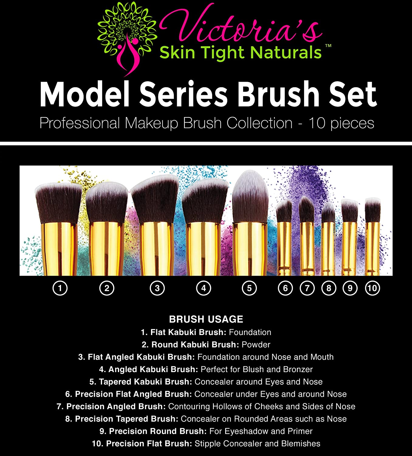 Victoria's Model Series Professional Make Up Brush Set
