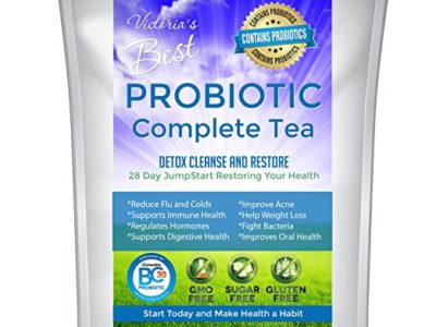 Victoria’s Best Probiotic Complete Tea 28 Day Weight Loss Detox Reduce Bloating Constipation Cleanse Caffeine Free Ganeden BC30 Probiotic