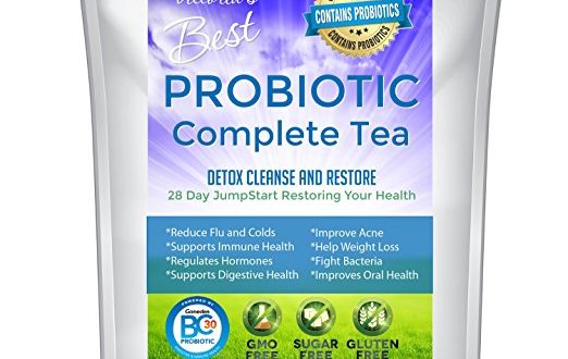 Victoria’s Best Probiotic Complete Tea 28 Day Weight Loss Detox Reduce Bloating Constipation Cleanse Caffeine Free Ganeden BC30 Probiotic